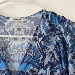 Sandro | Yana Eyana scarf print linen blend mini dress